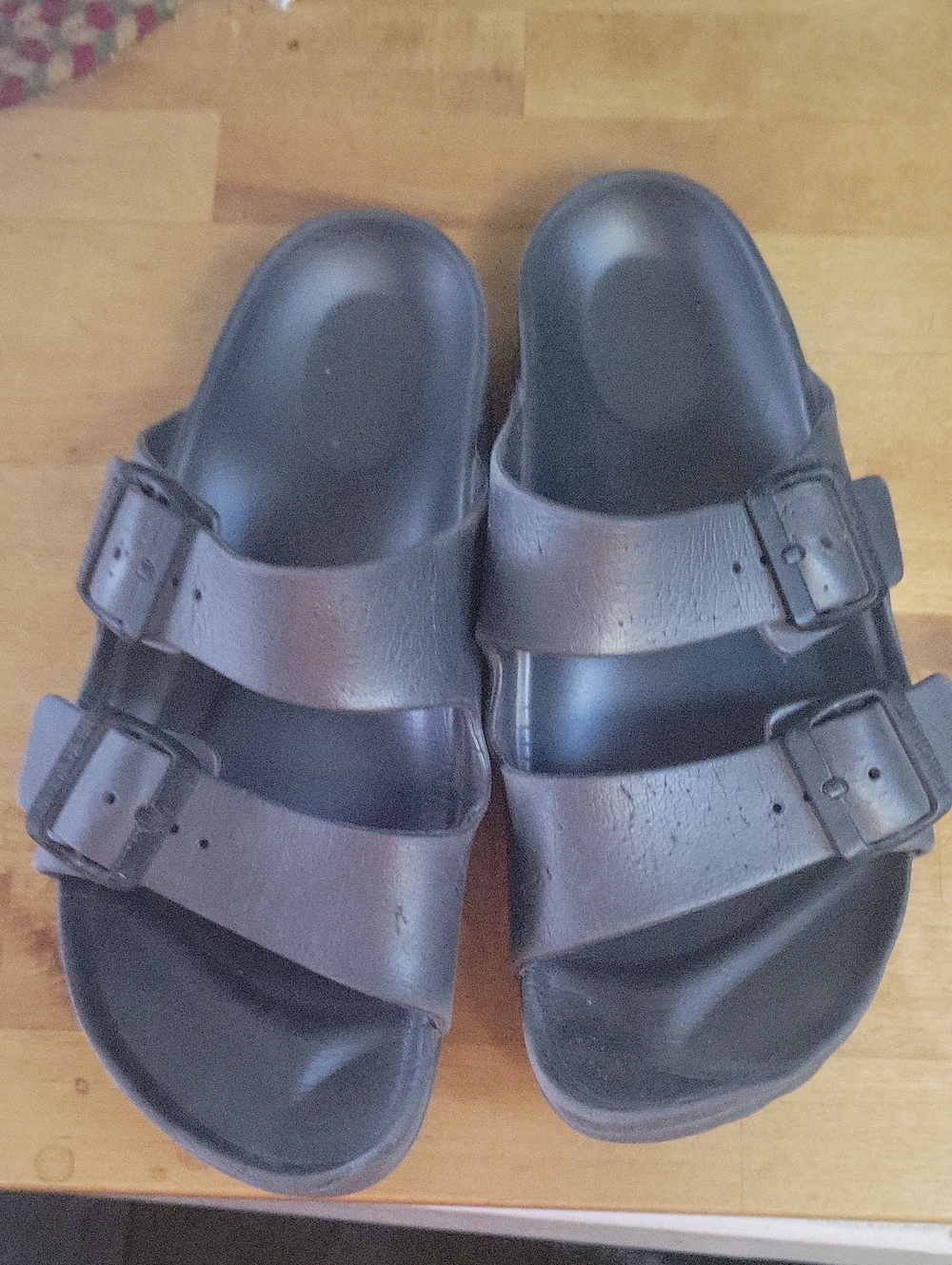 Birkenstock Two-Strap Black Slide Sandals Size 38